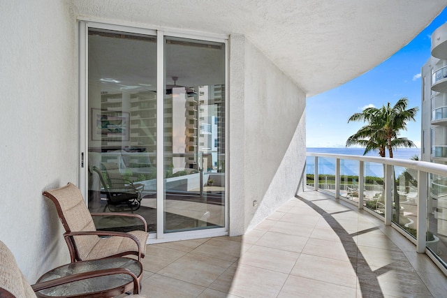 balcony with a water view