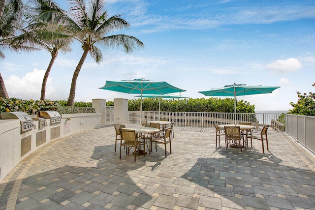 view of patio with area for grilling