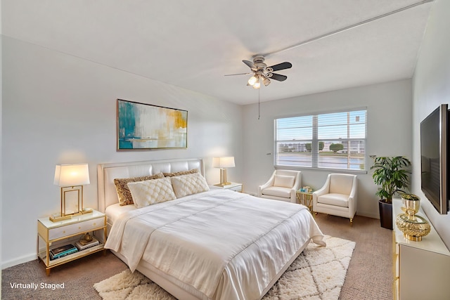 2006 Exeter A, Boca Raton, FL 33434 - bedroom with carpet, ceiling fan, and baseboards