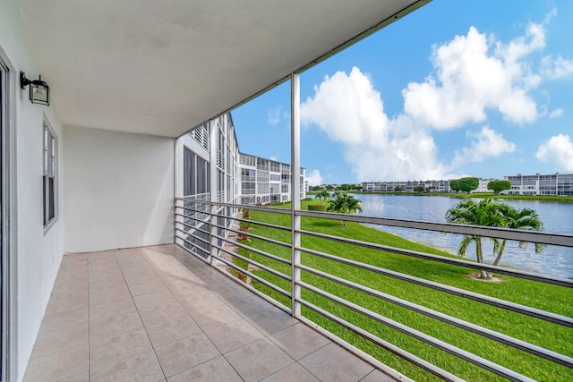 balcony with a water view