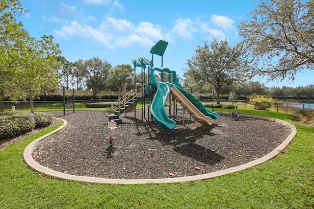 view of playground featuring a yard