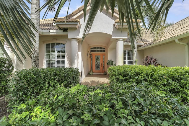 8100 Alister Pl, Port Saint Lucie, FL 34986 - property entrance featuring stucco siding and a tiled roof