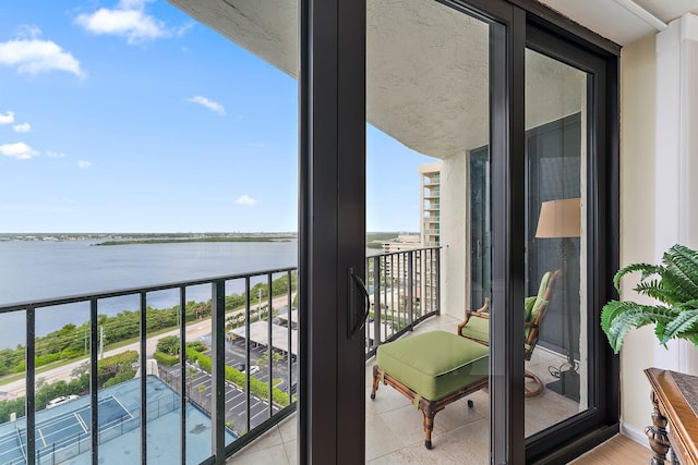 balcony with a water view