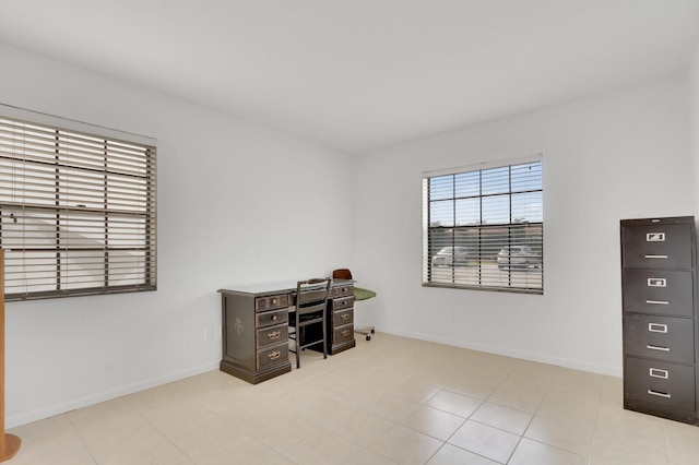 office featuring light tile patterned floors