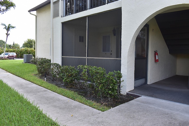 view of property exterior with central air condition unit