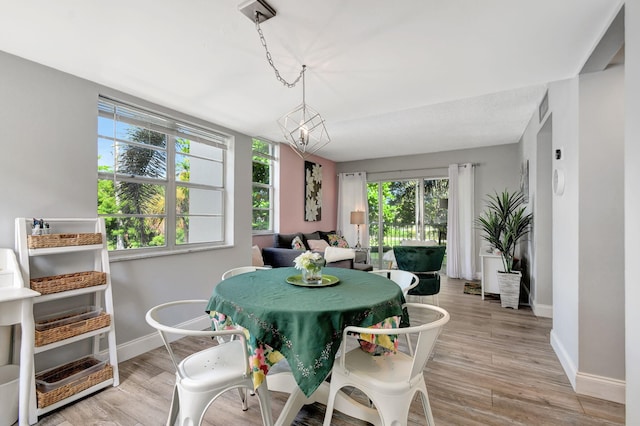 dining area featuring light hardwood / wood-style flooring