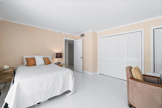 bedroom featuring ornamental molding