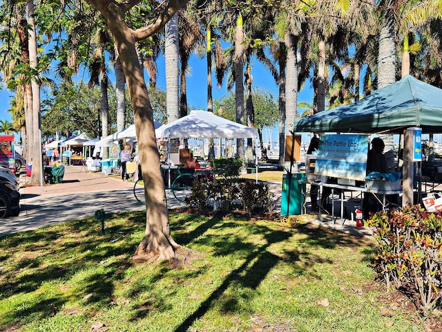 view of yard with a gazebo