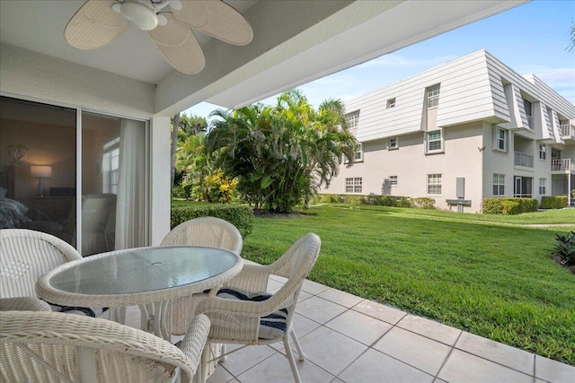 view of patio / terrace with ceiling fan