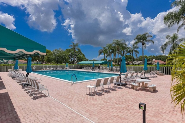 view of pool with a patio