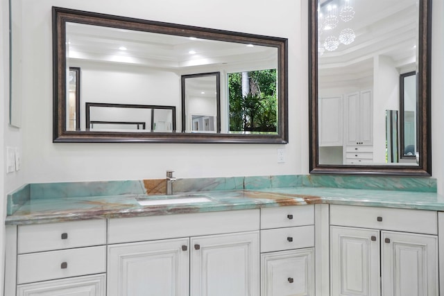 6595 NW 32nd Ter, Boca Raton, FL 33496 - full bath with double vanity and ornamental molding