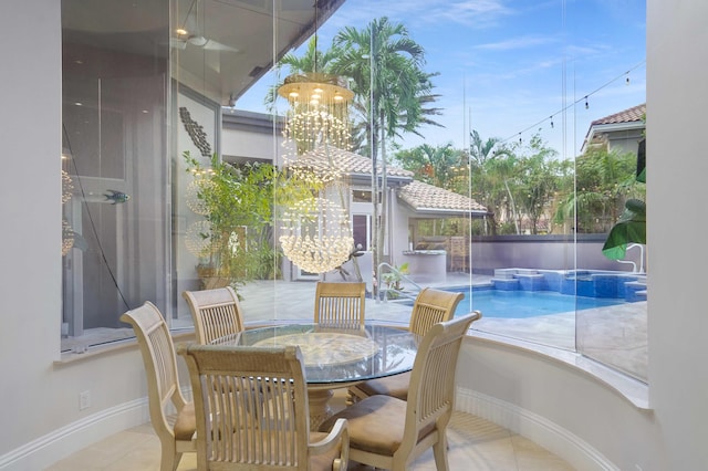6595 NW 32nd Ter, Boca Raton, FL 33496 - view of pool with an in-ground hot tub, a patio, and outdoor dining area