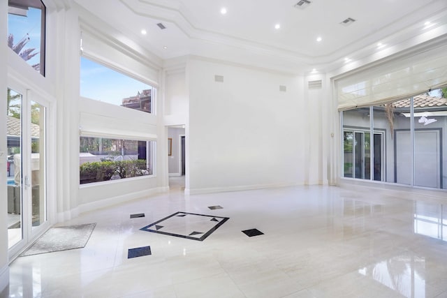 6595 NW 32nd Ter, Boca Raton, FL 33496 - common area with a towering ceiling, ornamental molding, and recessed lighting