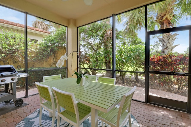 sunroom with a healthy amount of sunlight