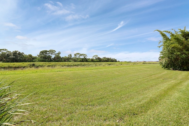 view of yard with a rural view