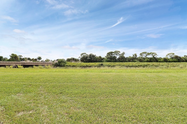 view of yard with a rural view