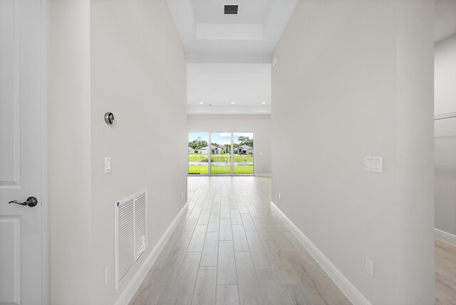 hallway featuring light hardwood / wood-style flooring