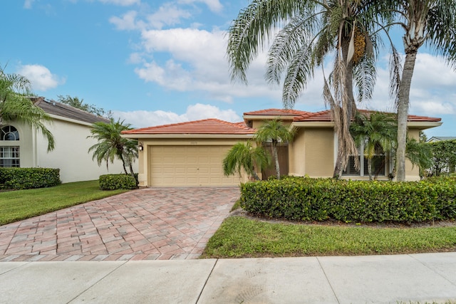 view of front of house with a garage