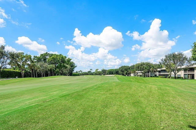 view of property's community featuring a yard