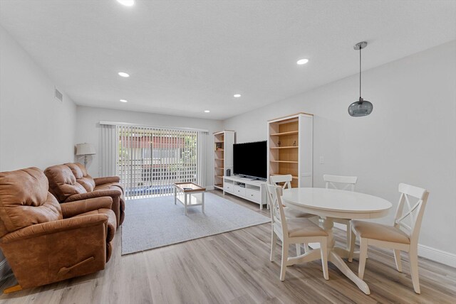 living room featuring light hardwood / wood-style flooring