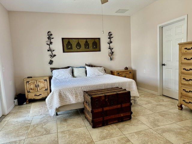 view of tiled bedroom