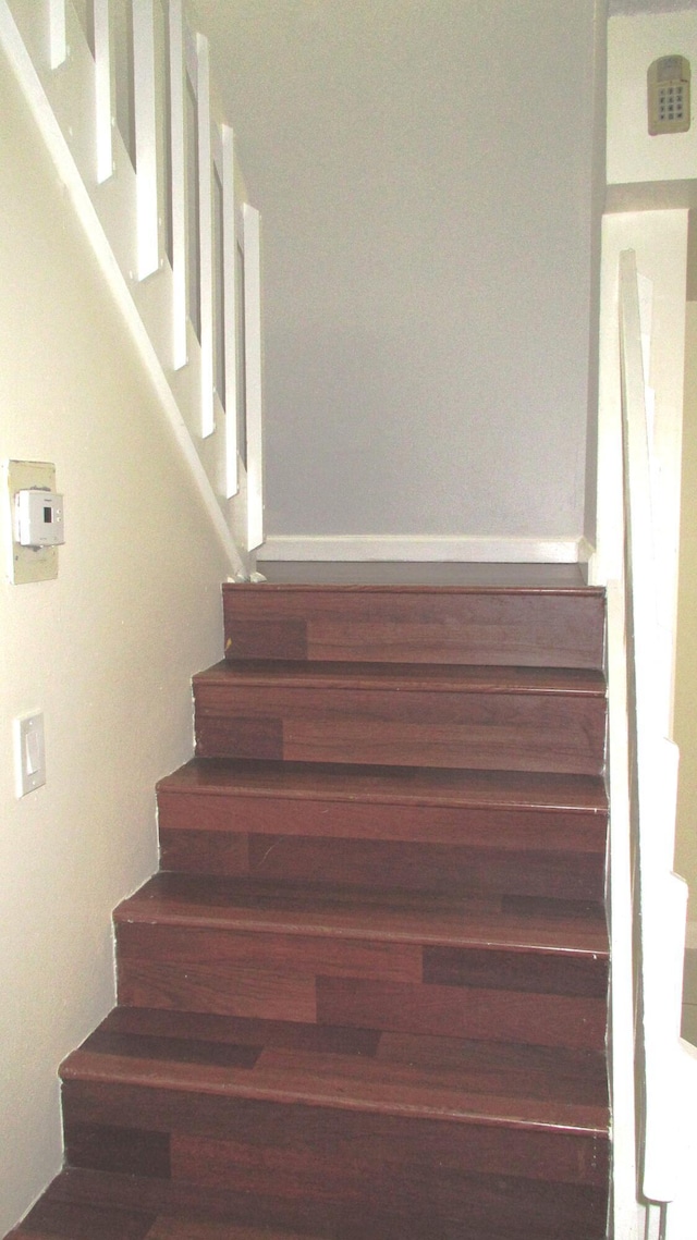 stairs with baseboards