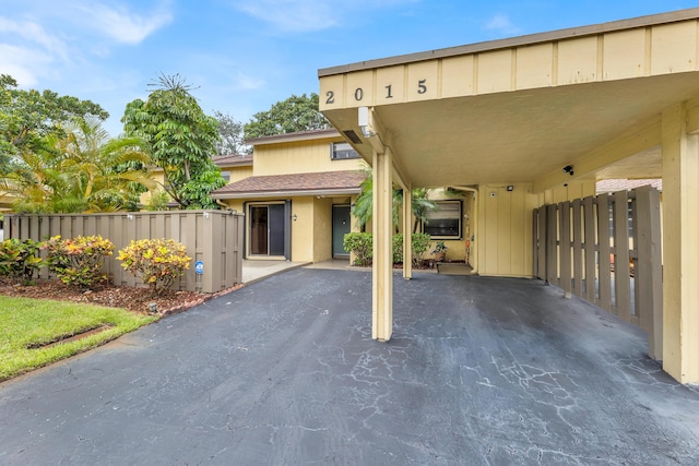 view of patio / terrace with a carport