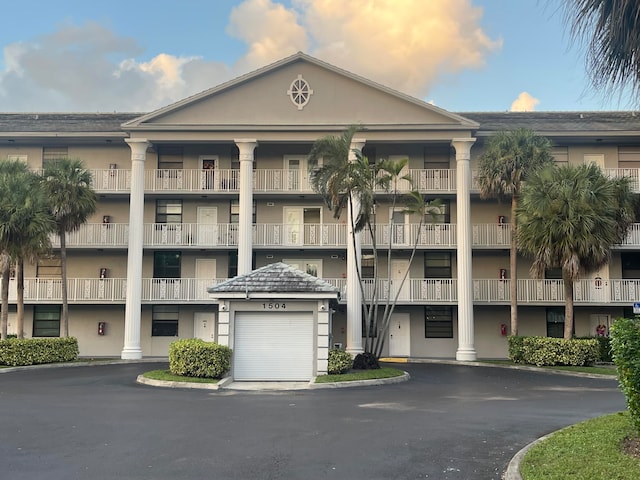 view of property with a garage