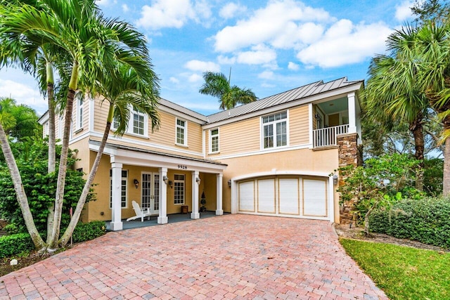 view of front of house with a garage