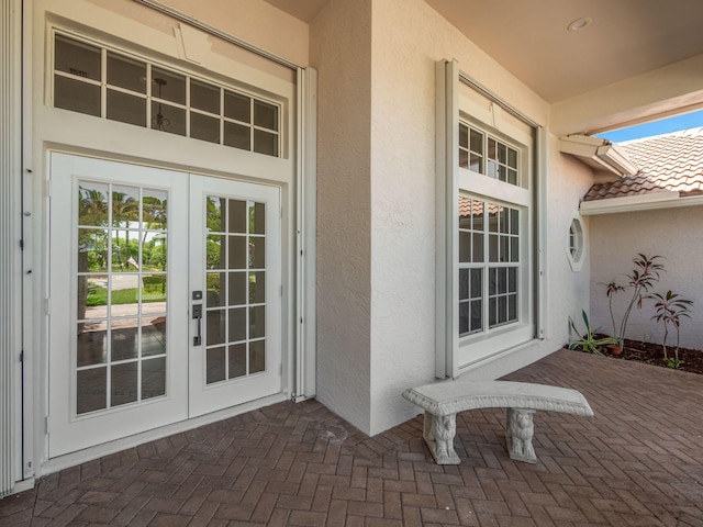 view of exterior entry with french doors