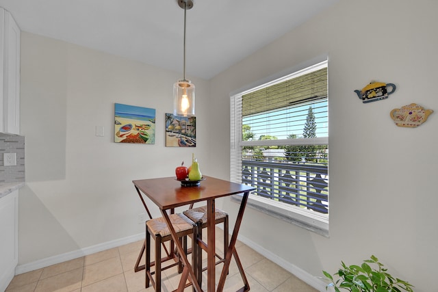 view of tiled dining room