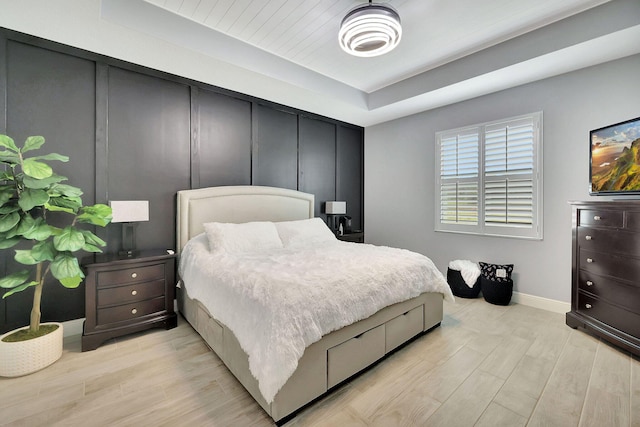 bedroom featuring light hardwood / wood-style floors