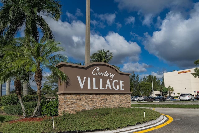 view of community sign