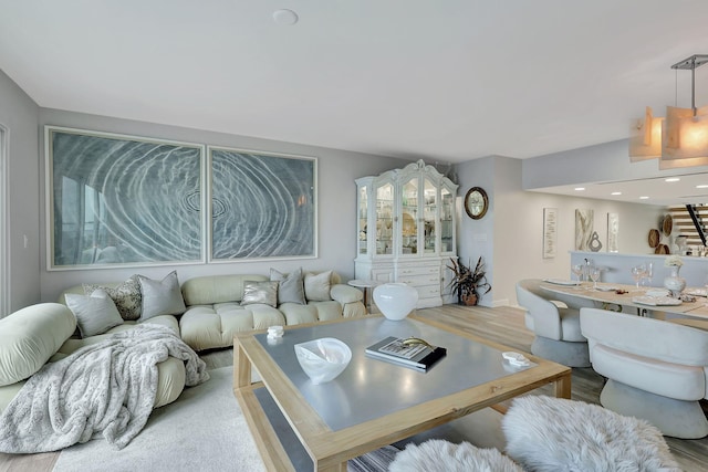 living room featuring light hardwood / wood-style flooring