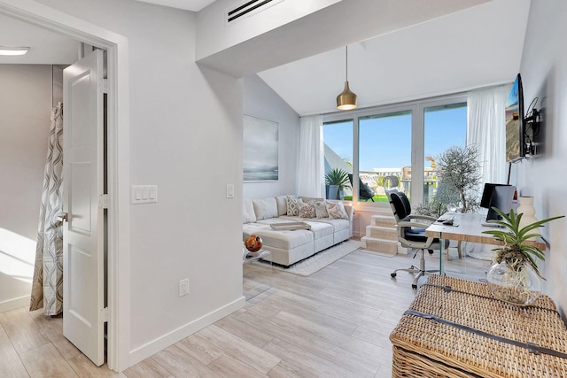 living area featuring light wood-type flooring