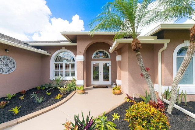 property entrance with french doors