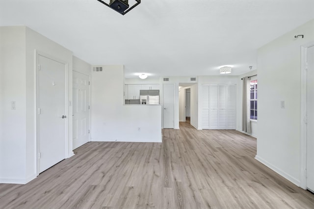 unfurnished living room featuring light hardwood / wood-style floors