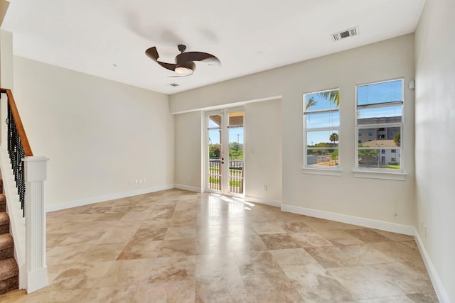 empty room with ceiling fan