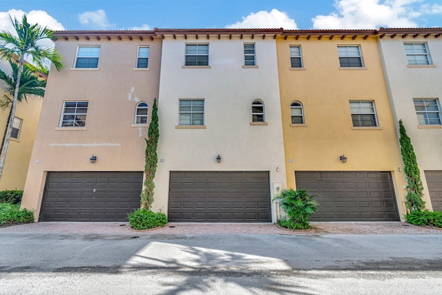 exterior space with a garage