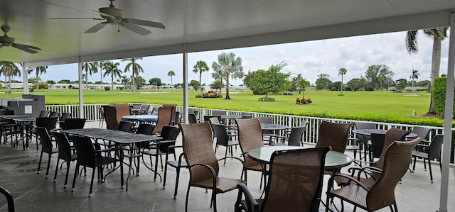 view of patio with ceiling fan