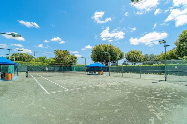 view of sport court with a gazebo