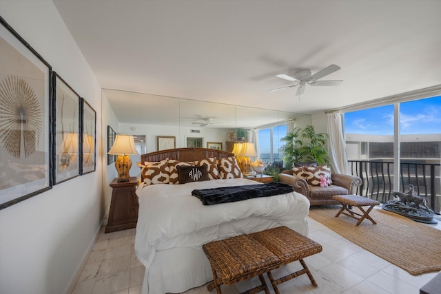 bedroom with ceiling fan