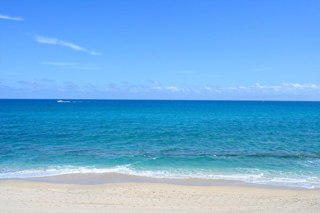 property view of water with a beach view