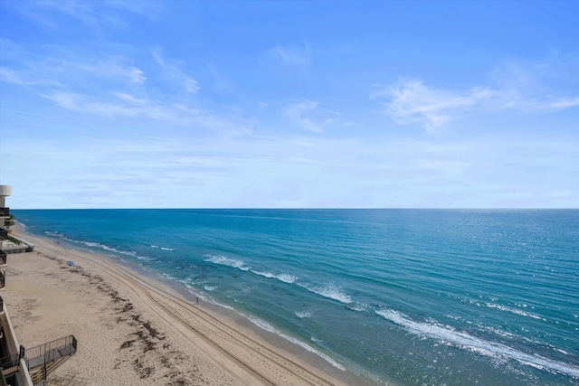 view of water feature featuring a beach view