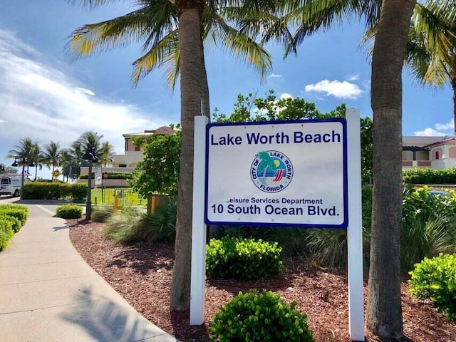 view of community sign