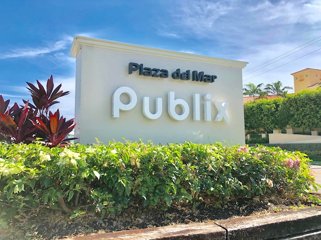 view of community sign