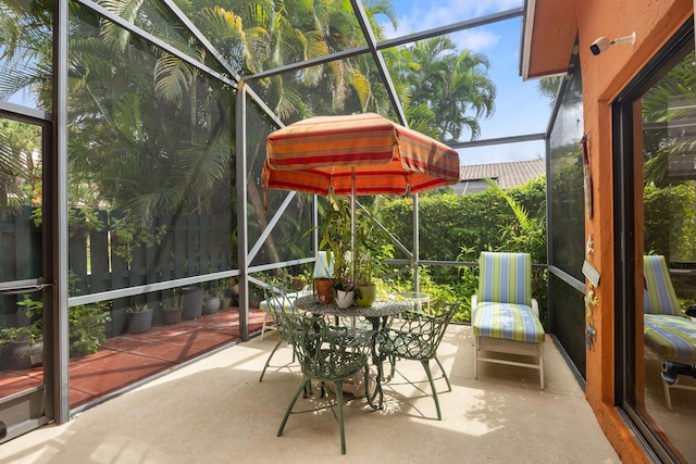 sunroom / solarium featuring a wealth of natural light