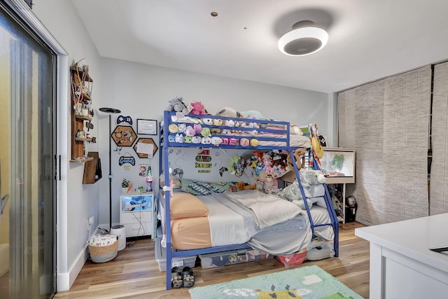 bedroom featuring light hardwood / wood-style flooring