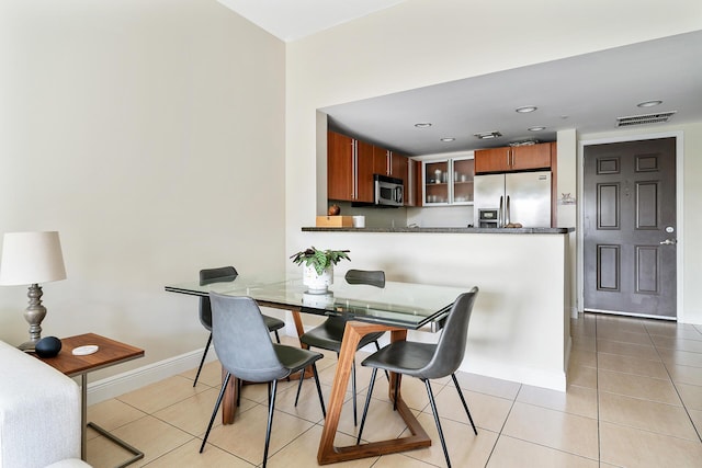 view of tiled dining room