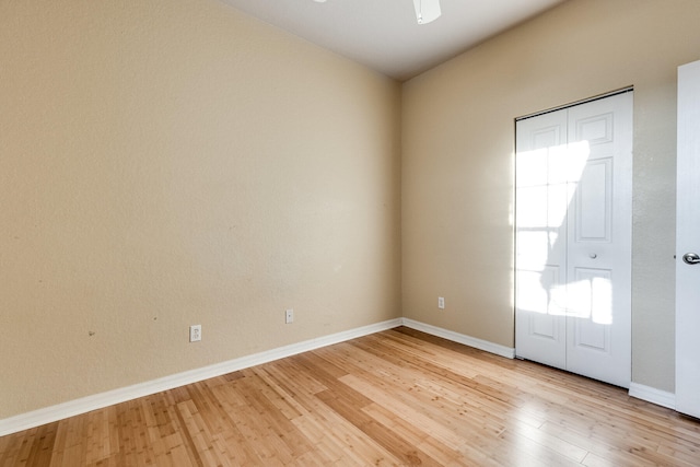 unfurnished bedroom with light hardwood / wood-style flooring